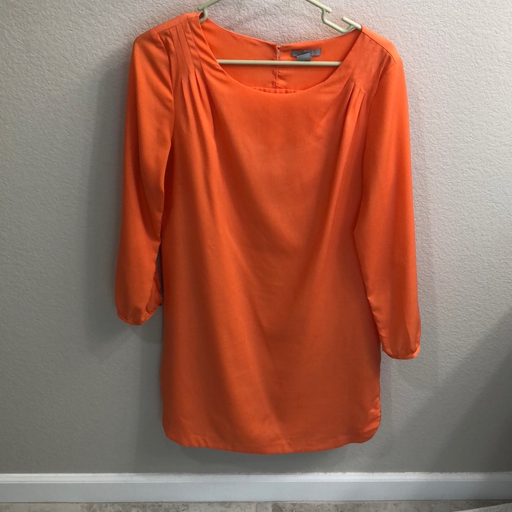 H&M long sleeve shift dress. Coral. Size 10